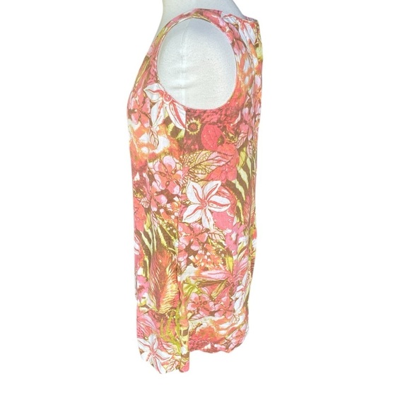 J. Jill Love Linen Floral Shift Dress Sleeveless 100% Linen Women’s Small Summer - Picture 2 of 5